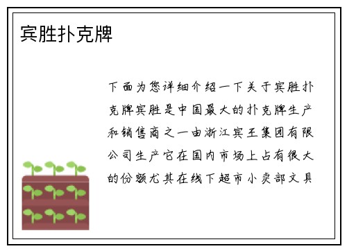 宾胜扑克牌